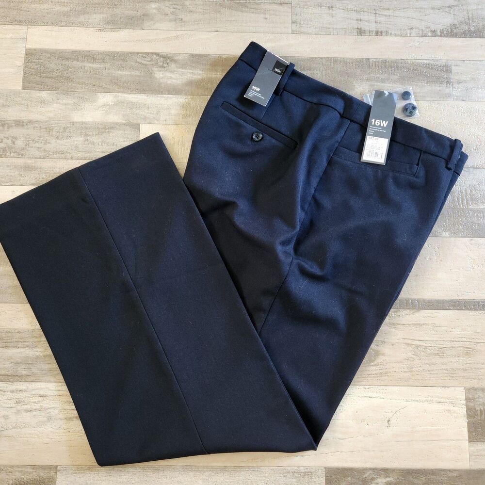 Black Bootcut Mossimo Dress Pants 16W Sits Lower Waist Slim Through Hips & Thigh